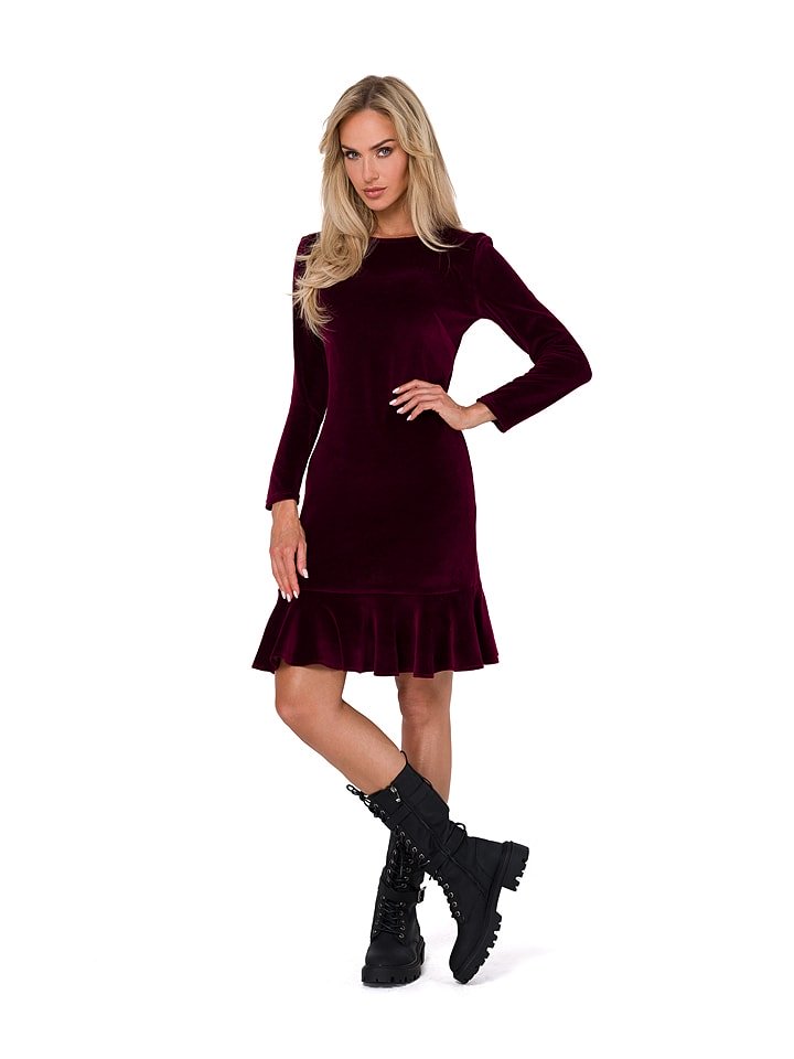 made of emotion Sukienka w kolorze bordowym rozmiar: L