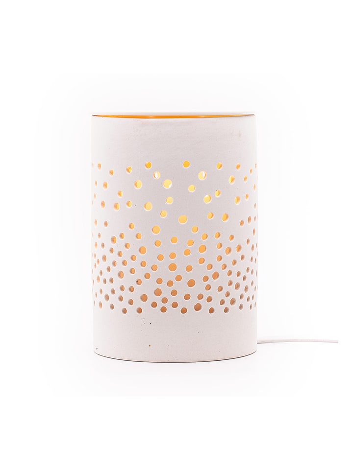 Candle Brothers Elektryczny kominek zapachowy "Dots" w kolorze białym - wys. 14 x Ø 12 cm rozmiar: onesize