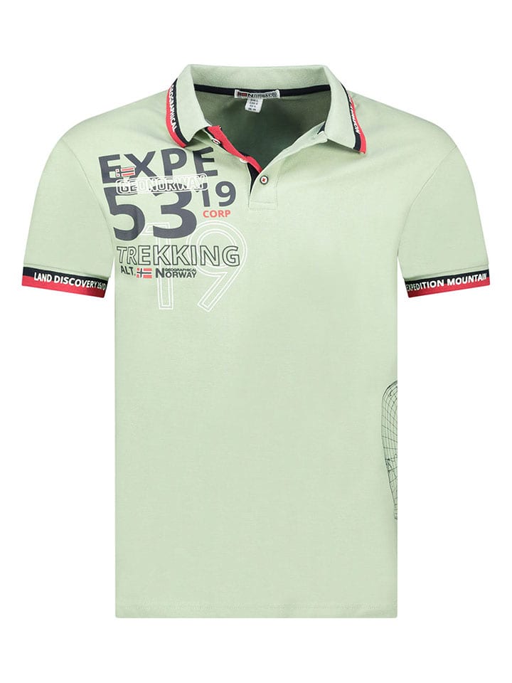 Geographical Norway Koszulka polo "Krug" w kolorze zielonym rozmiar: S