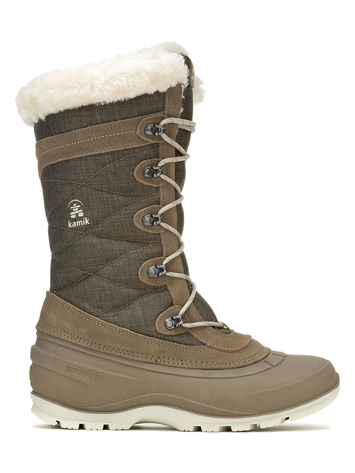 Kamik Skórzane kozaki zimowe "Snovalley 4" w kolorze jasnobrązowym rozmiar: 37