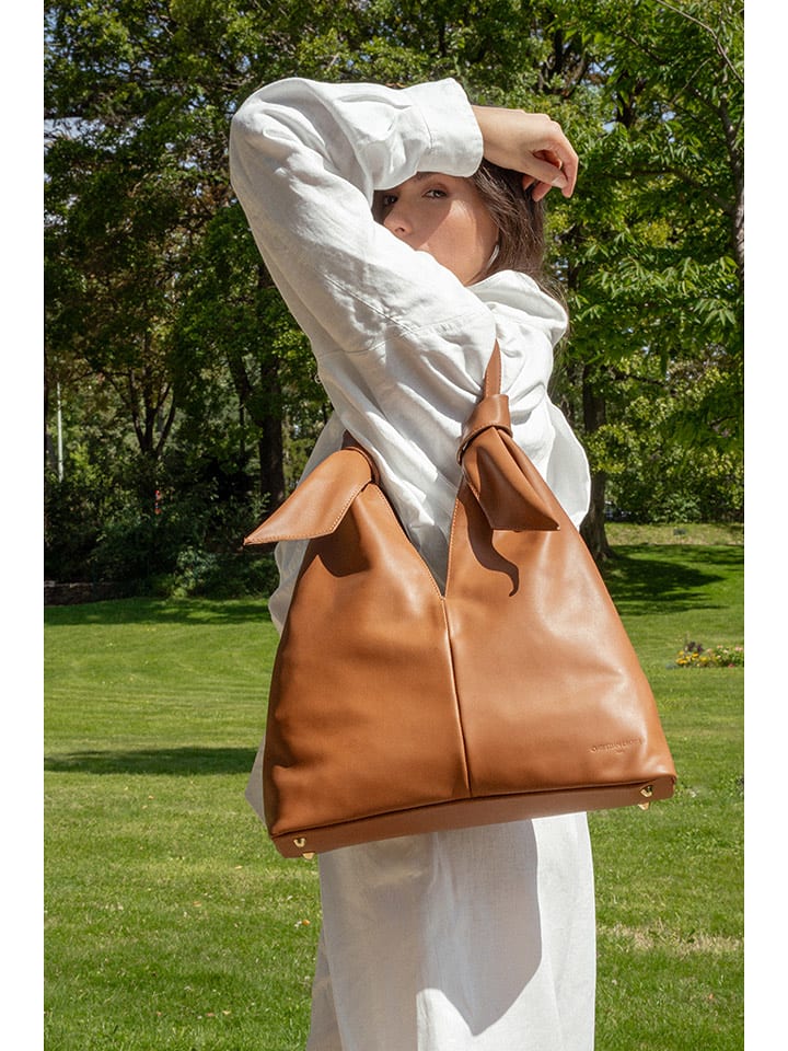 Christian Laurier Skórzana torebka "Halo" w kolorze jasnobrązowym - 38 x 40 x 10 cm rozmiar: onesize