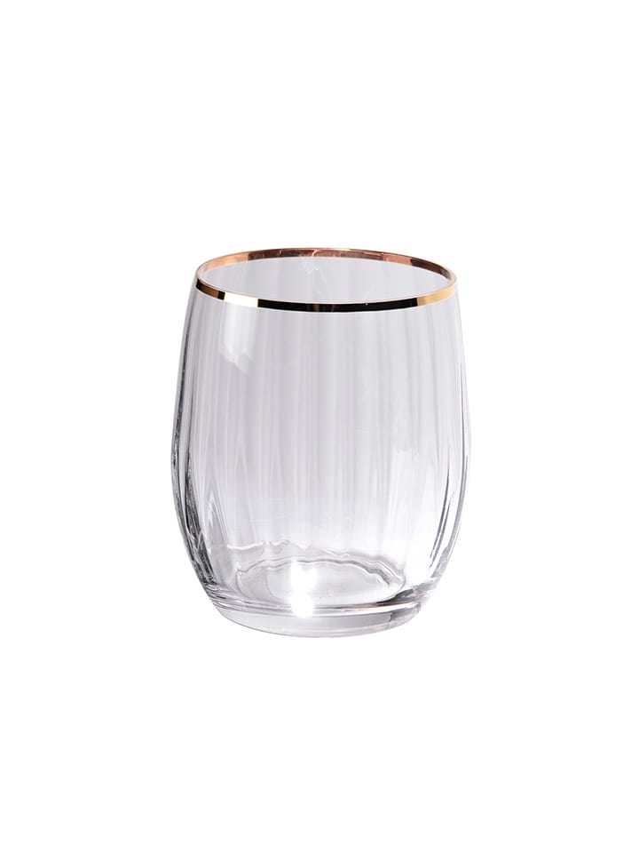 TABLE PASSION Szklanki (6 szt.) "Filet" w kolorze złotym - 300 ml rozmiar: onesize