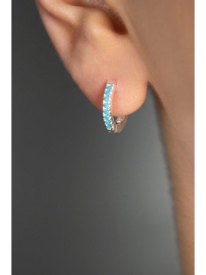 Heliophilia Srebrne kolczyki-kreole z cyrkoniami rozmiar: onesize