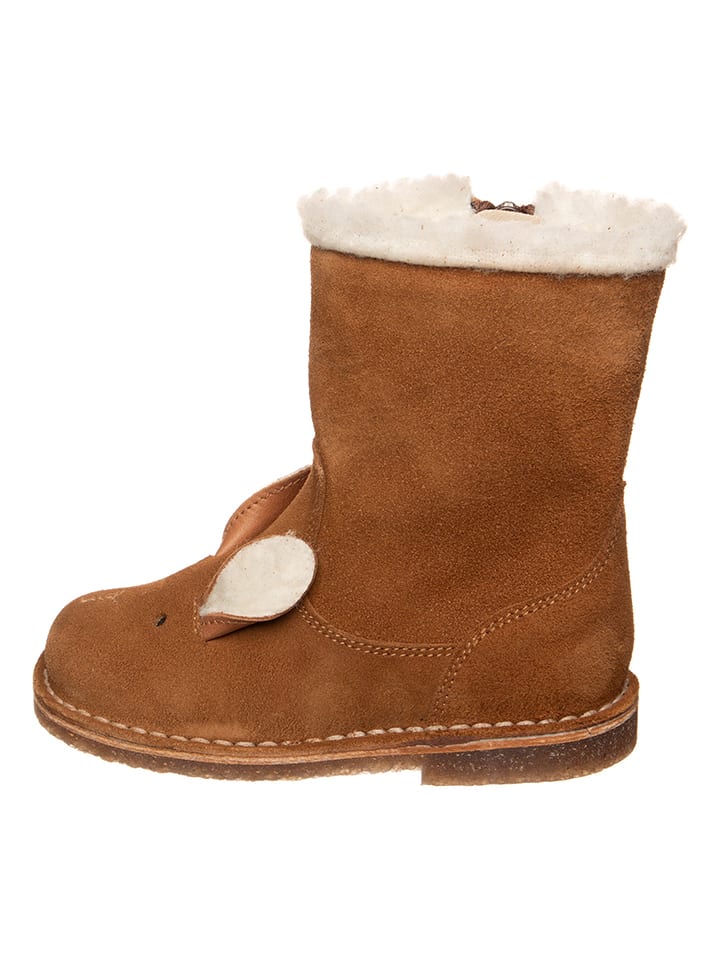 kmins Skórzane kozaki zimowe w kolorze jasnobrązowym rozmiar: 28