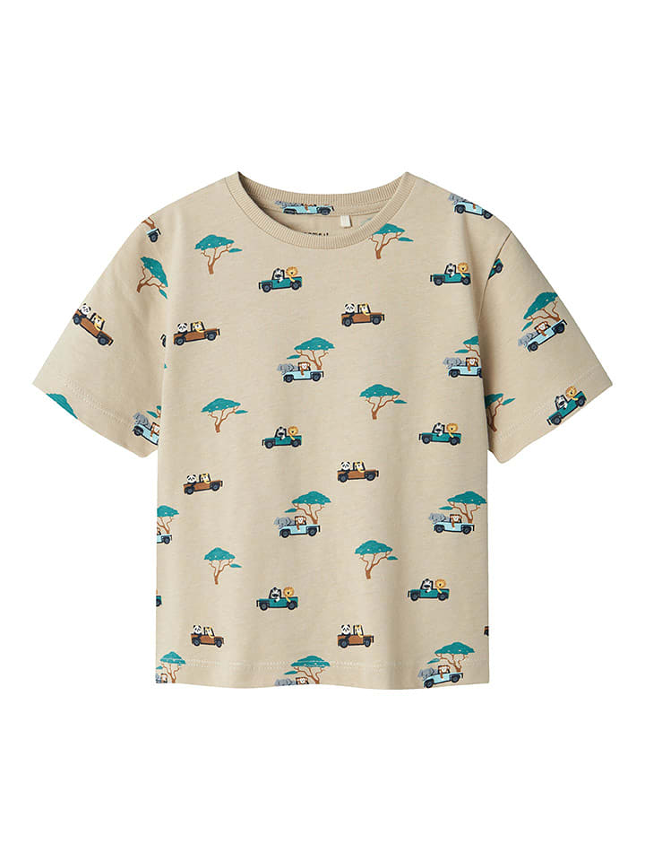 name it Koszulka "Jivan" w kolorze beżowo-turkusowym rozmiar: 92