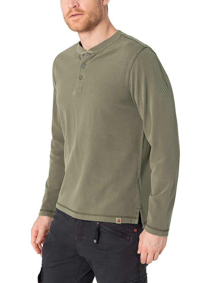 Timezone Koszulka "Henley" w kolorze oliwkowym rozmiar: XL