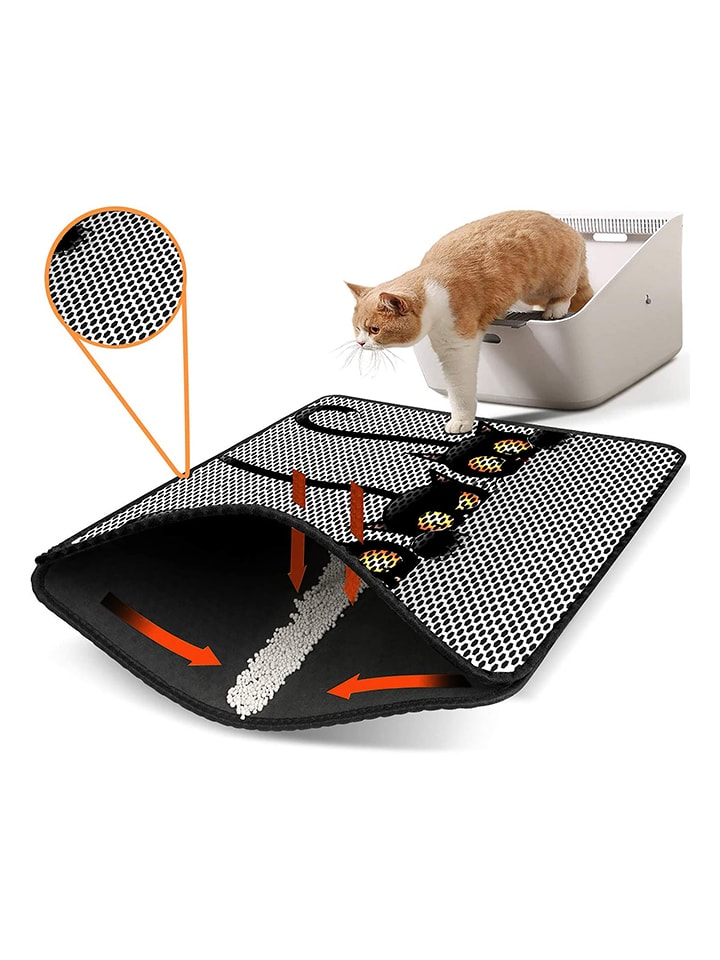 Paws&Whiskers Mata w kolorze czarno-szarym pod kuwetę - 45 x 60 cm rozmiar: onesize