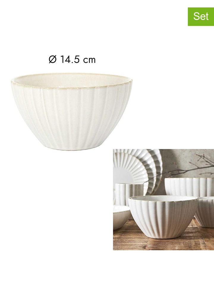 THE HOME DECO FACTORY MIski (4 szt.) w kolorze białym do musli - Ø 14,5 cm rozmiar: onesize