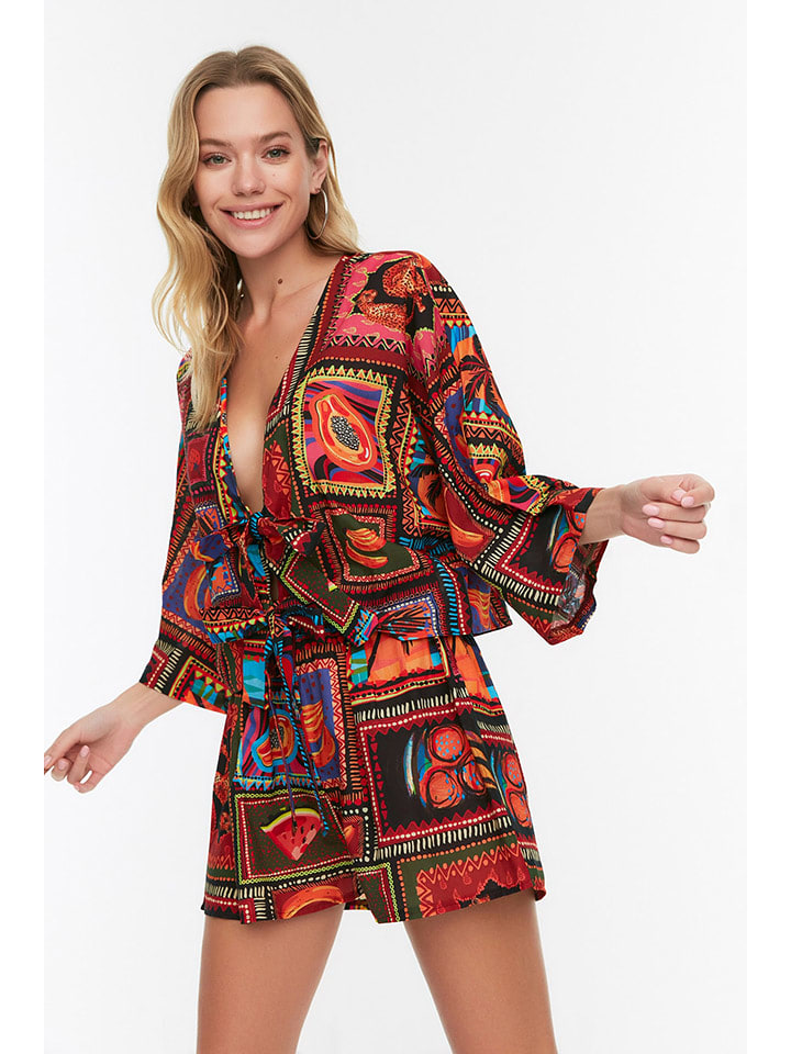 trendyol 2-częściowy zestaw w kolorze czerwonym ze wzorem rozmiar: 38