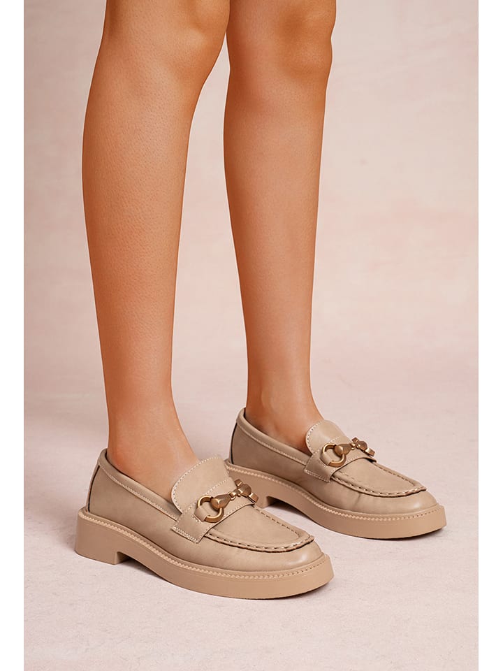 Foreverfolie Mokasyny w kolorze beżowym rozmiar: 39