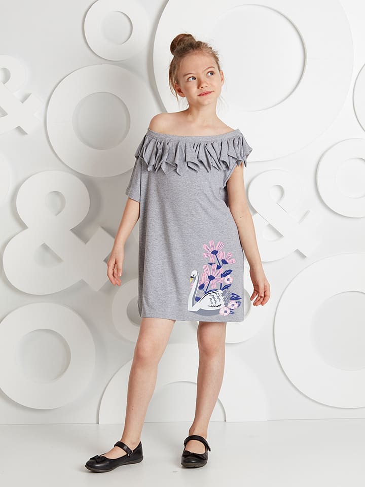 Denokids Sukienka "Swan" w kolorze szarym rozmiar: 110