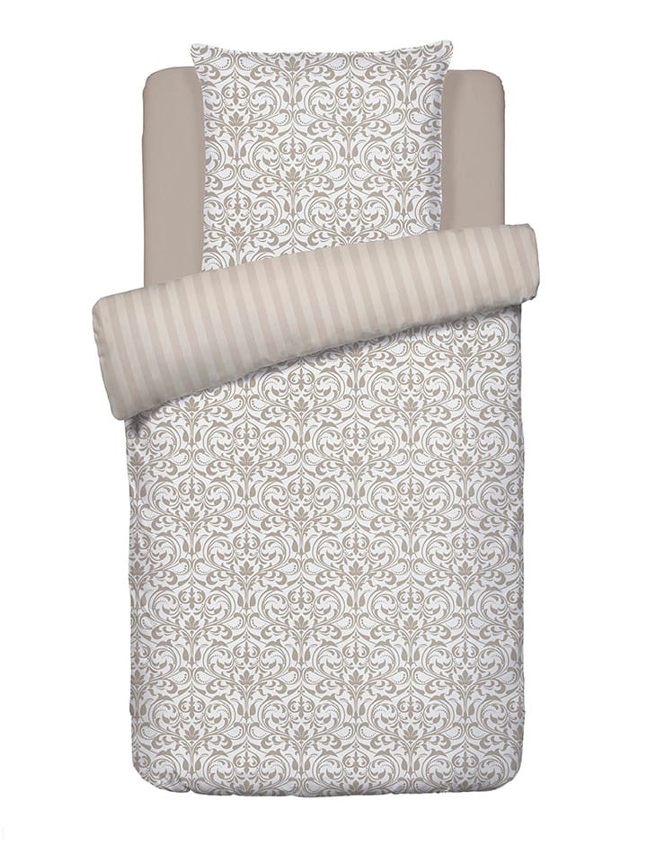 Chevignon Komplet pościeli satynowej "Victorian" w kolorze szarobrązowym rozmiar: 135x200 cm