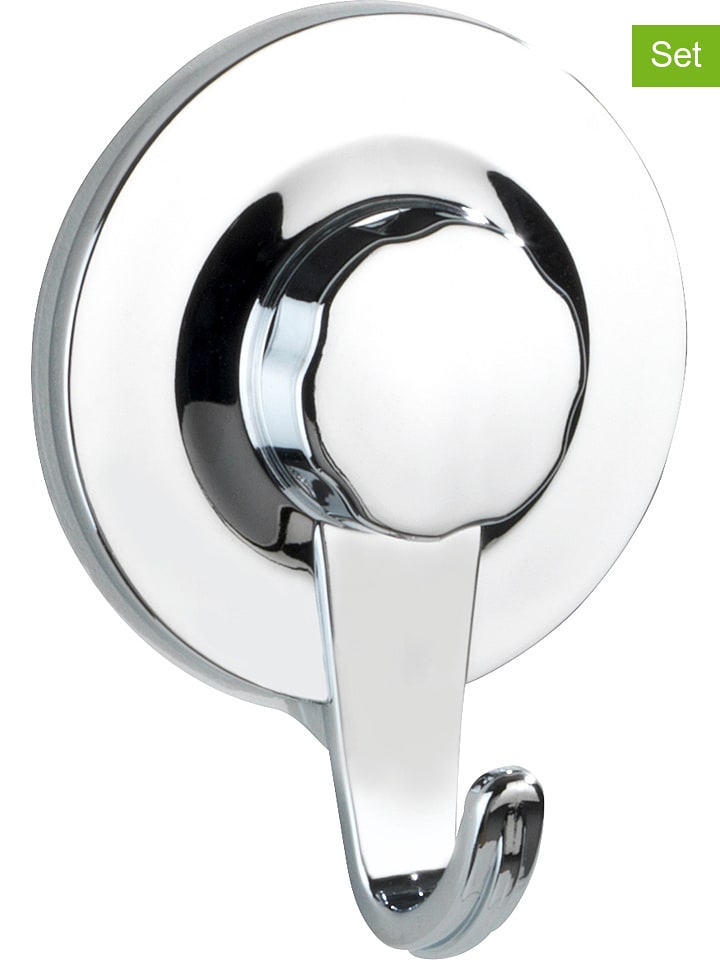 Wenko Haczyki ścienne (3 szt.) "Ultra-Loc" w kolorze srebrnym - 6,2 x 8,5 x 2,5 cm rozmiar: onesize