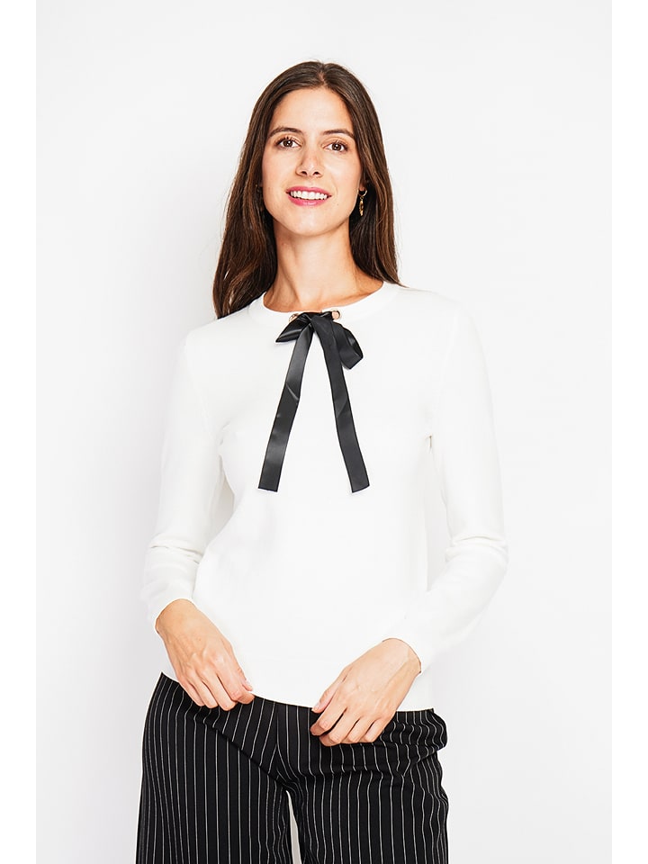 ASSUILI Sweter w kolorze białym rozmiar: 40