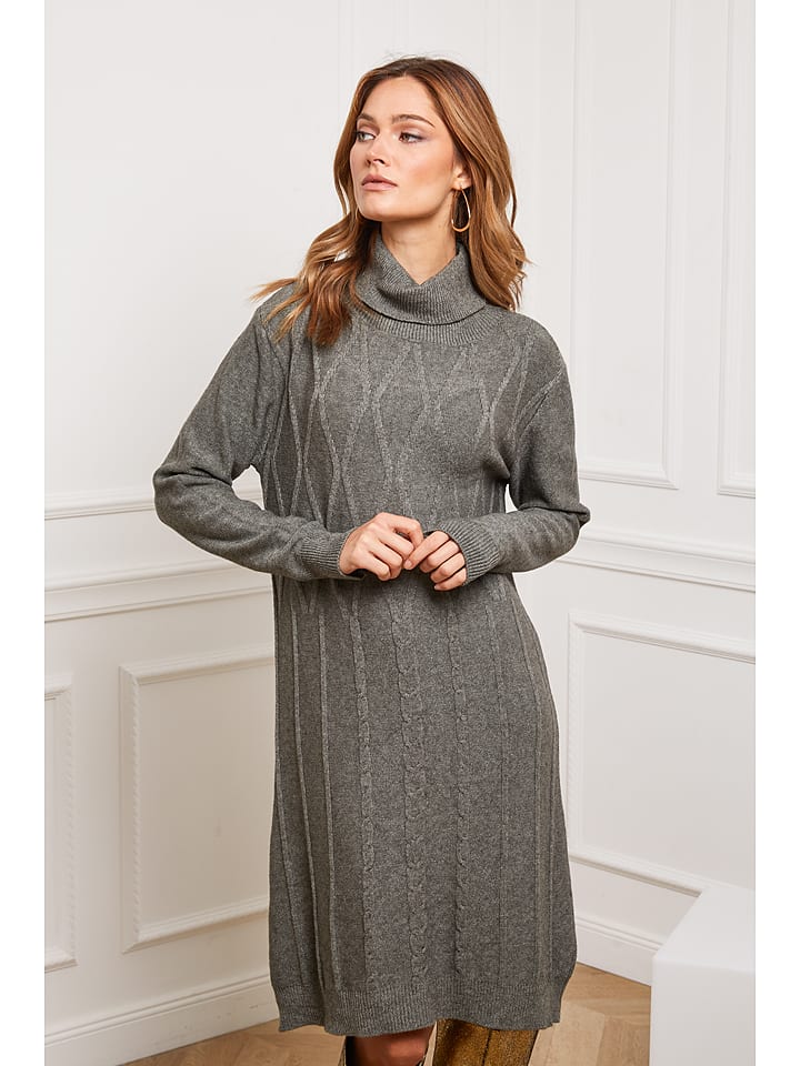 Joséfine Sukienka dzianinowa "Felicidad" w kolorze khaki rozmiar: S