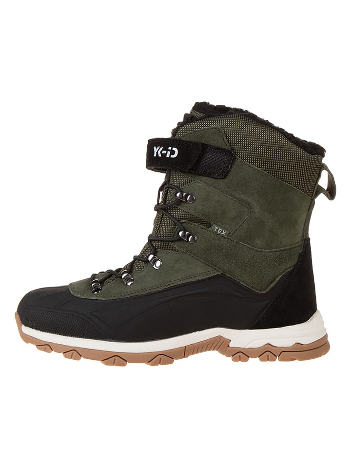 Lurchi Skórzane botki "Laurin Tex" w kolorze oliwkowo-czarnym rozmiar: 34