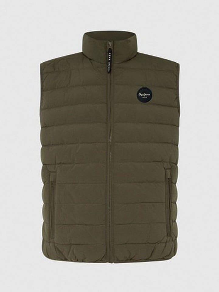 Pepe Jeans Kamizelka pikowana "Toby" w kolorze khaki rozmiar: XL