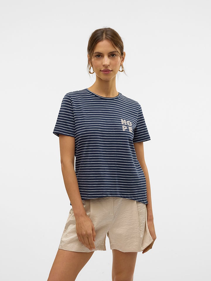 Vero Moda Koszulka "Simone" w kolorze granatowym rozmiar: XS