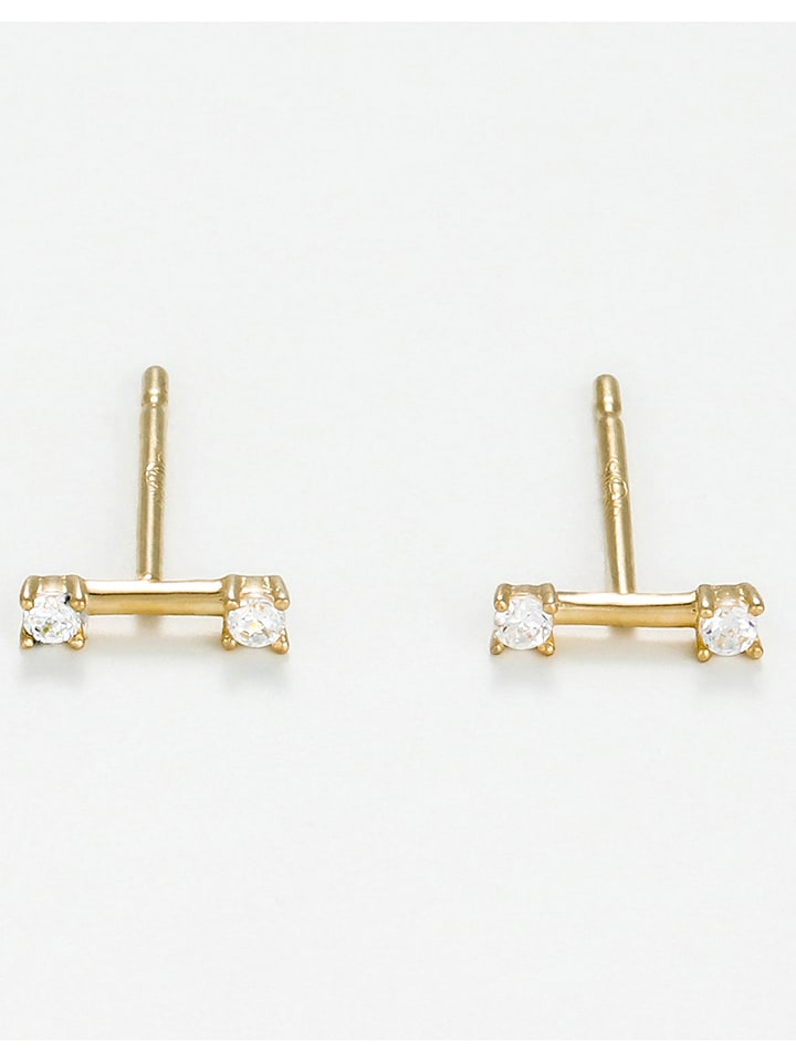 L instant d Or Złote kolczyki-wkrętki "Brigitte" z kryształami rozmiar: onesize