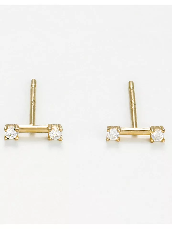 L instant d Or Złote kolczyki-wkrętki "Brigitte" z kryształami rozmiar: onesize