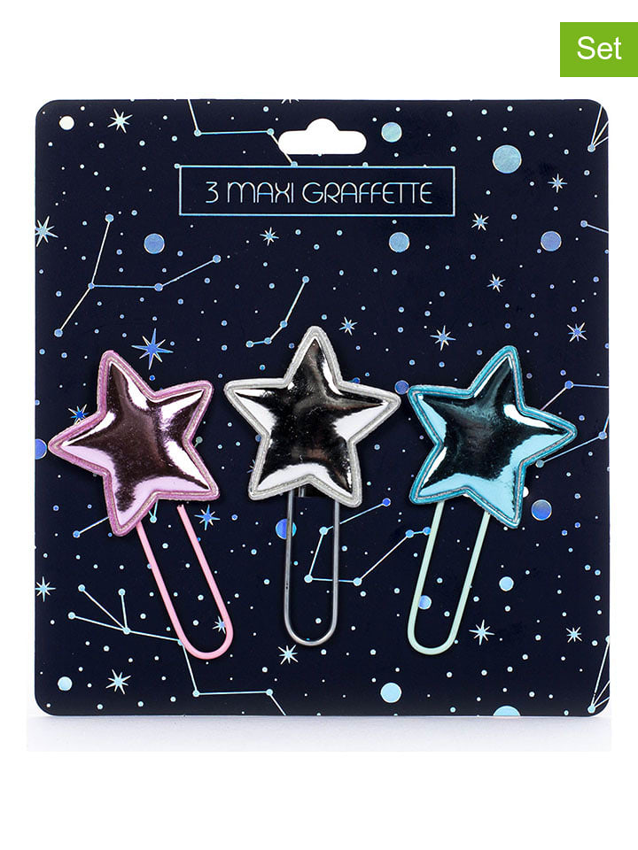 Tri-Coastal Design Spinacze biurowe (3 szt.) w kolorze jasnoróżowym, niebieskim i złotym rozmiar: onesize