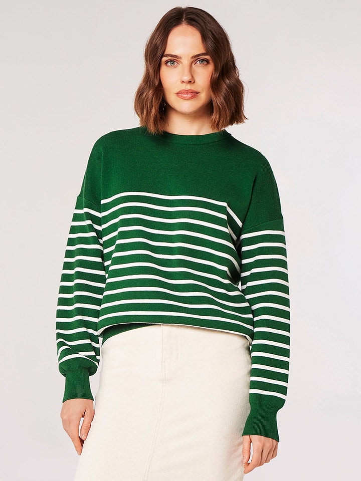 Apricot Sweter w kolorze zielono-białym rozmiar: XL