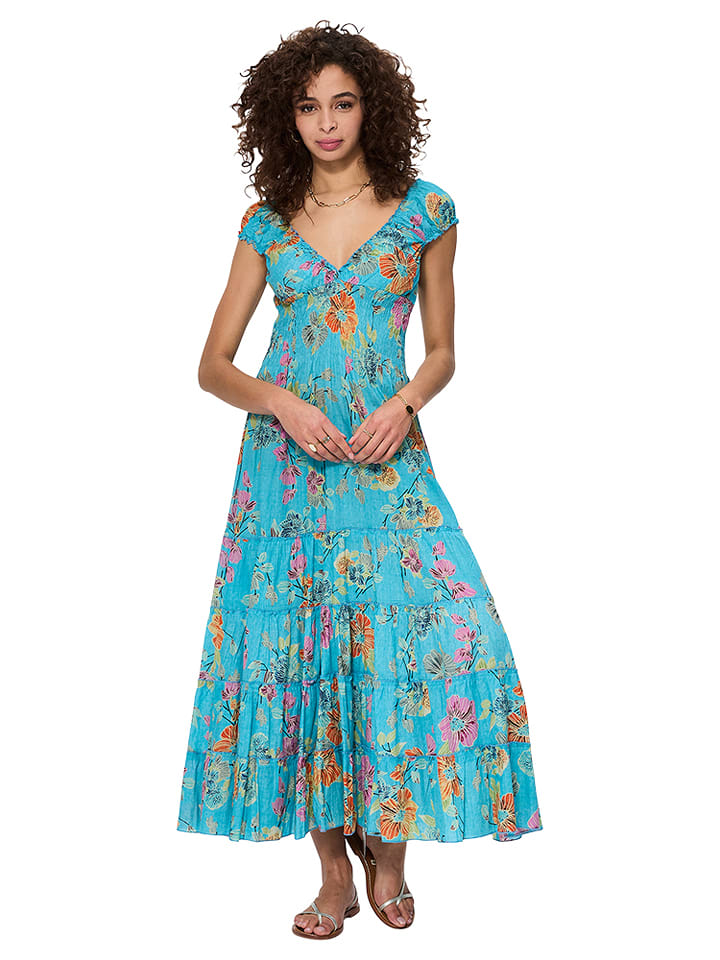 Aller Simplement Sukienka w kolorze turkusowym ze wzorem rozmiar: 38/40