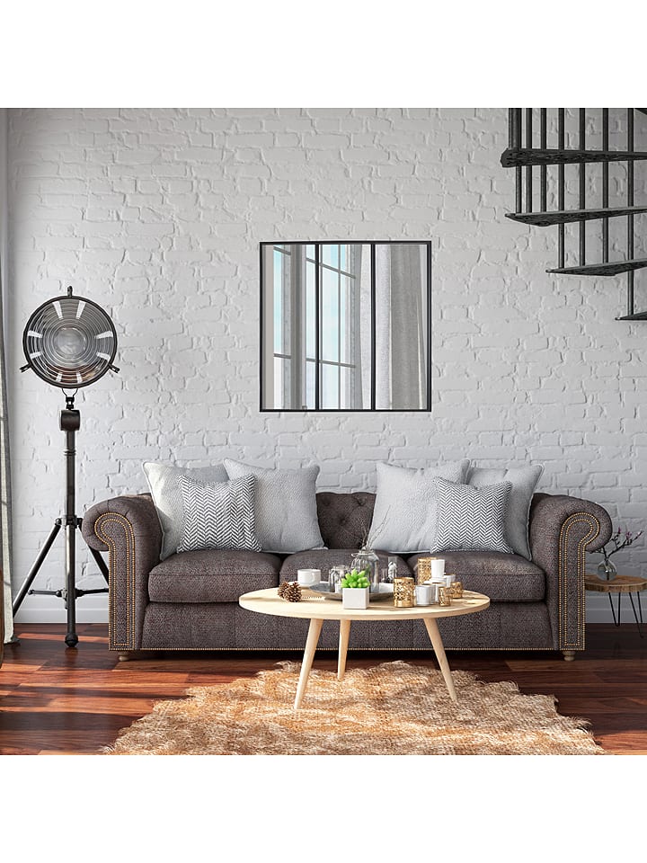 DOCK avenue Lustro "Atelier" w kolorze czarnym - 61,5 x 61,5 cm rozmiar: onesize