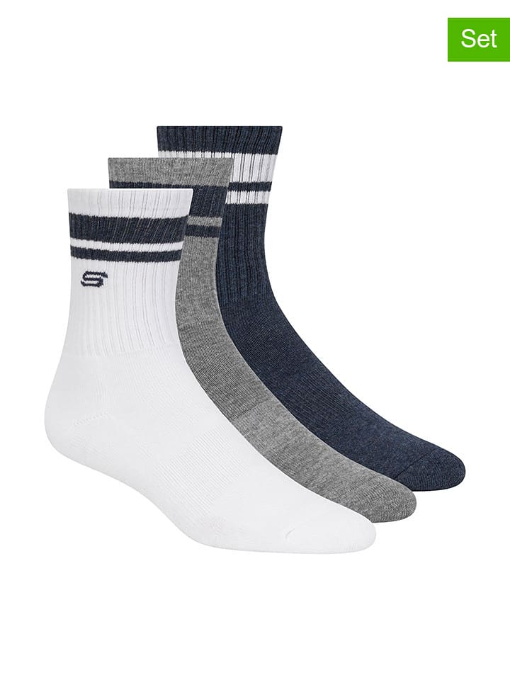 Skechers Skarpety (6 par) w kolorze granatowo-biało-szarym rozmiar: 42-46