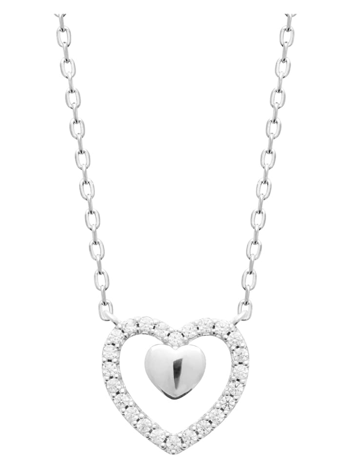 L'Atélier Précieux Srebrny naszyjnik z elementem ozdobnym - dł. 45 cm rozmiar: onesize