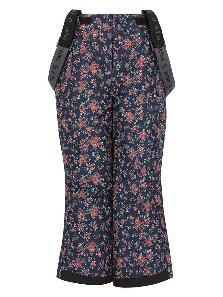 Zigzag Spodnie narciarskie "Soho" w kolorze granatowo-czerwonym rozmiar: 92/98