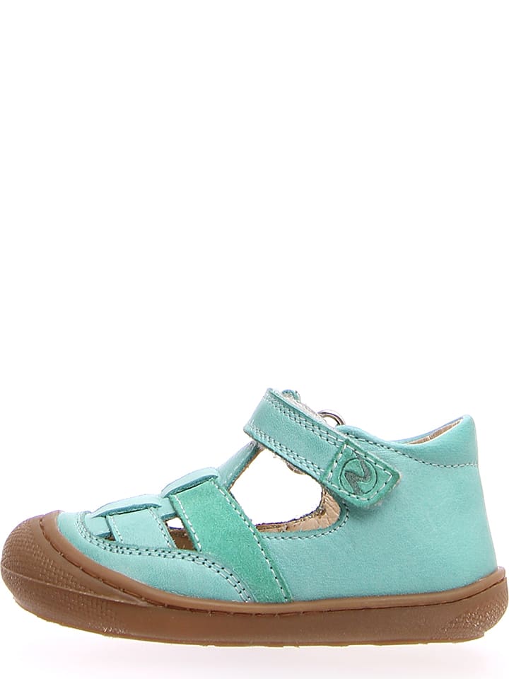 Naturino Skórzane półsandały w kolorze turkusowym rozmiar: 25