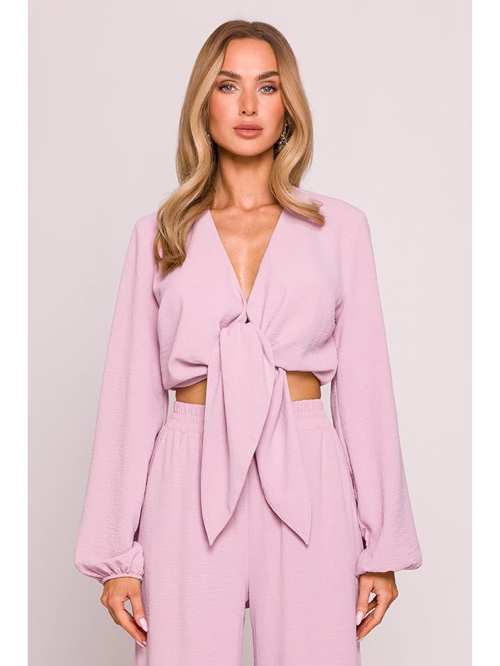 made of emotion Bluzka w kolorze jasnoróżowym rozmiar: S