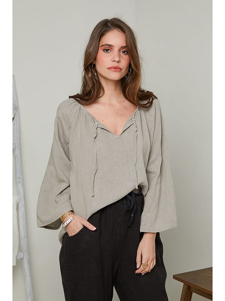 Rodier Lin Lniana bluzka w kolorze szarobrązowym rozmiar: XL/XXL