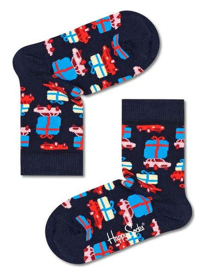 Happy Socks Skarpety "Holiday shopping" w kolorze granatowym ze wzorem rozmiar: 33-35