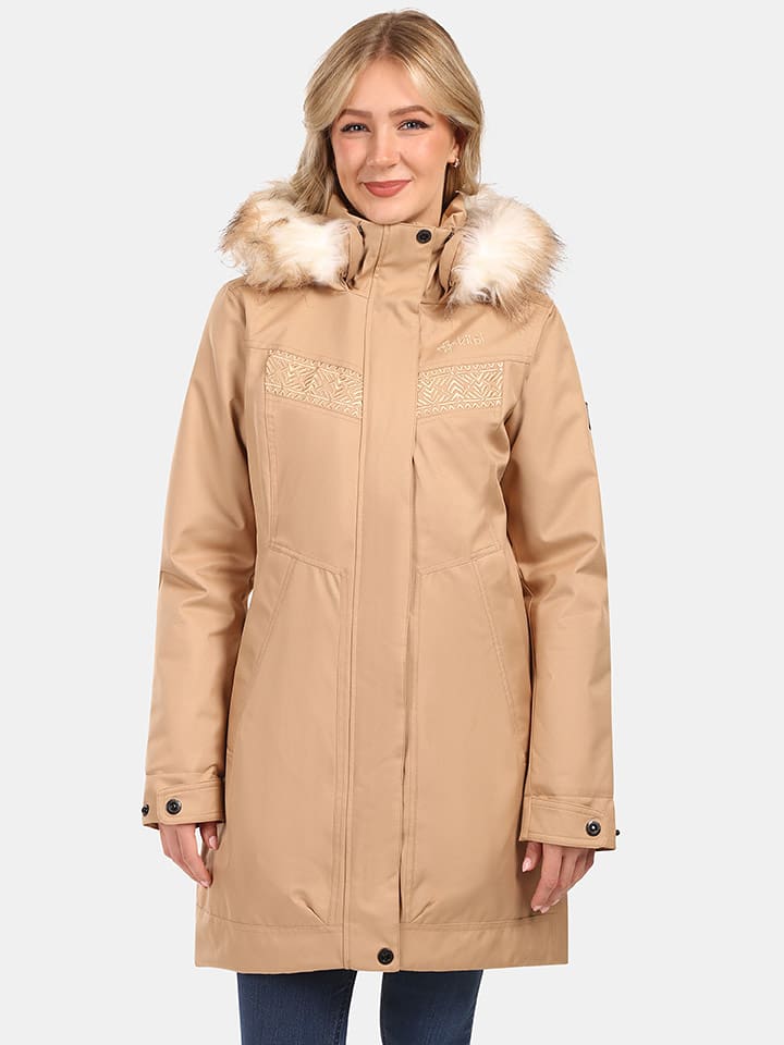Kilpi Płaszcz zimowy "Peru" w kolorze beżowym rozmiar: 40