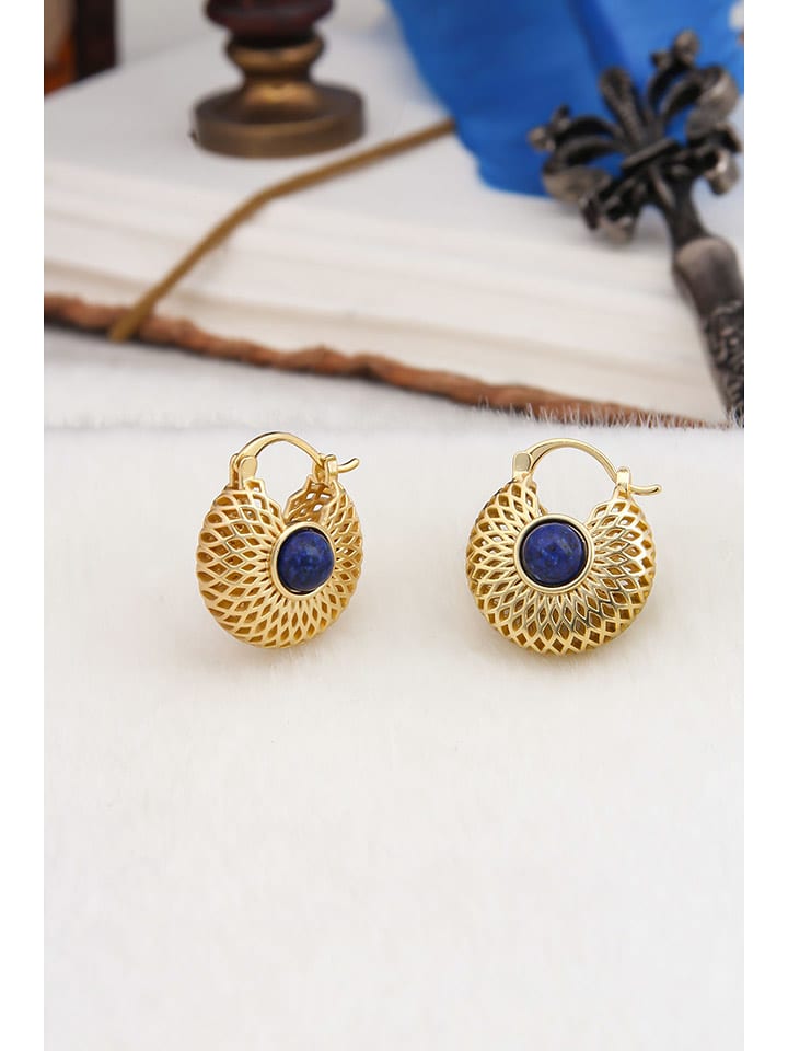 L'Atelier de Gaia Pozłacane kolczyki z lapis lazuli rozmiar: onesize