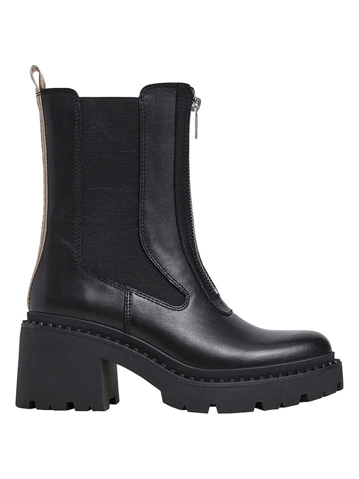 Pepe Jeans FOOTWEAR Skórzane botki "Glen Desert" w kolorze czarnym rozmiar: 36