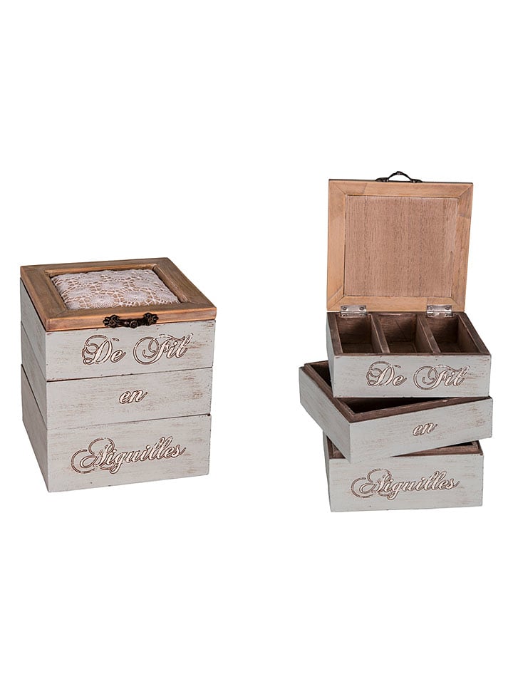 Anticline Pudełko "De Fil En Aiguilles" w kolorze jasnoszarym do szycia - 13 x 14,5 cm rozmiar: onesize