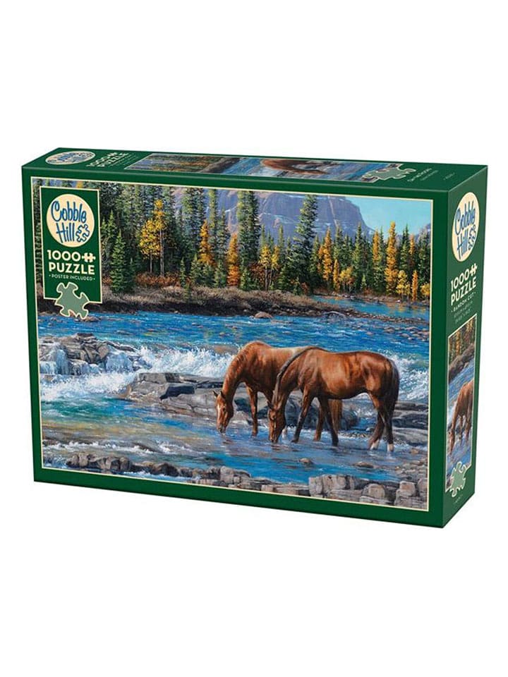 COBBLE HILL PUZZLES 1.000-częściowe puzzle "Horses in a rushing river" - 12+ rozmiar: onesize