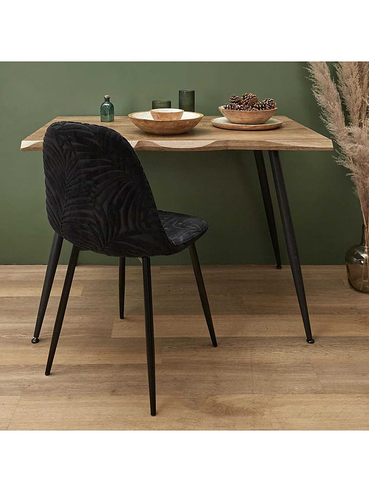 Ethnical Life Krzesło "Leaf" w kolorze czarnym - 44 x 86 x 50 cm rozmiar: onesize