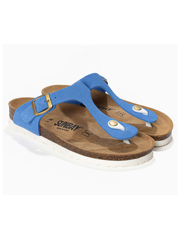 Sunbay Skórzane japonki "Camelia" w kolorze błękitnym rozmiar: 40