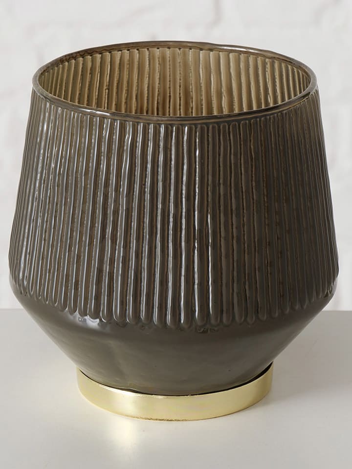 Boltze Świecznik w kolorze szarobrązowym - wys. 12 x Ø 12 cm rozmiar: onesize