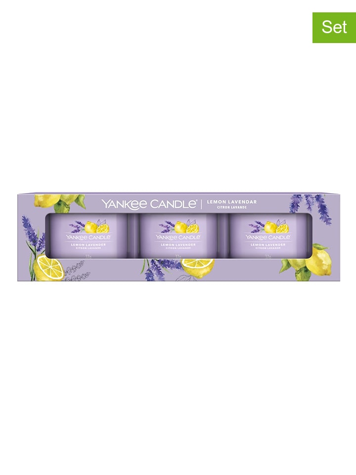 Yankee Candle Świece zapachowe (3 szt.) "Lemon Lavender" - 3 x 37 g rozmiar: onesize