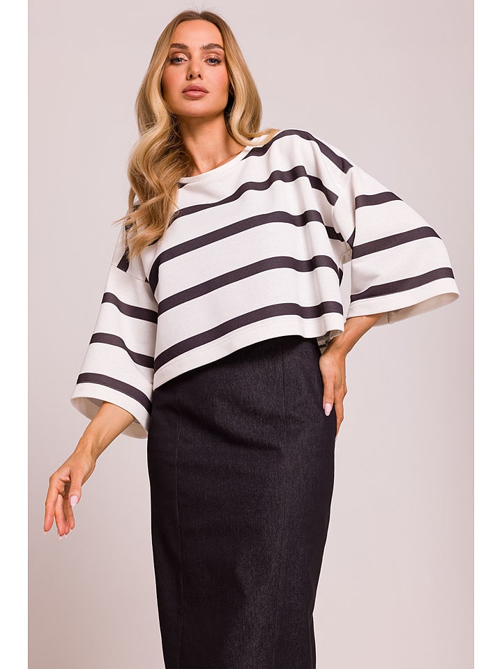 made of emotion Bluzka w kolorze biało-czarnym rozmiar: XXL/3XL