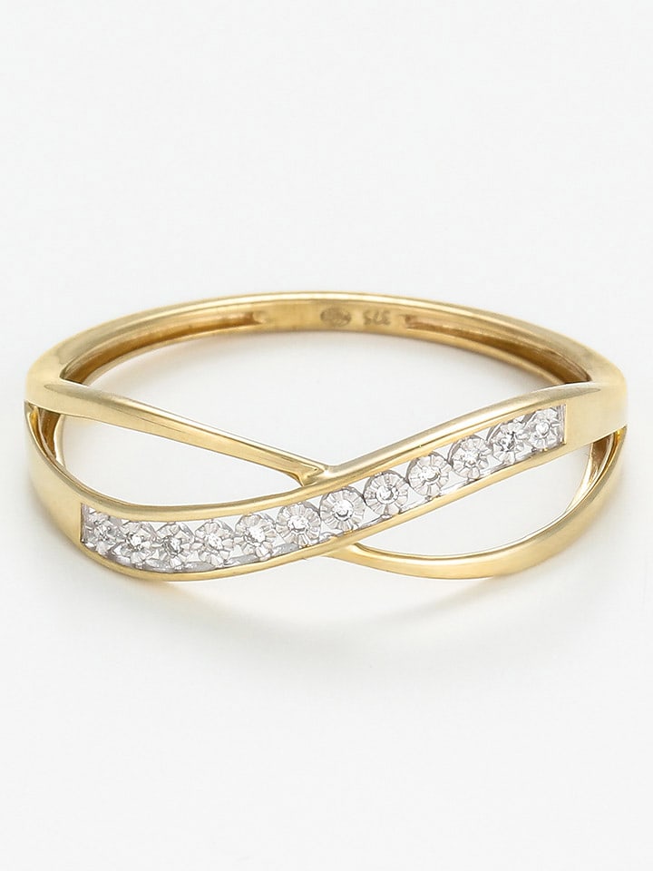 DIAMANTA Złoty pierścionek z diamentami rozmiar: 58