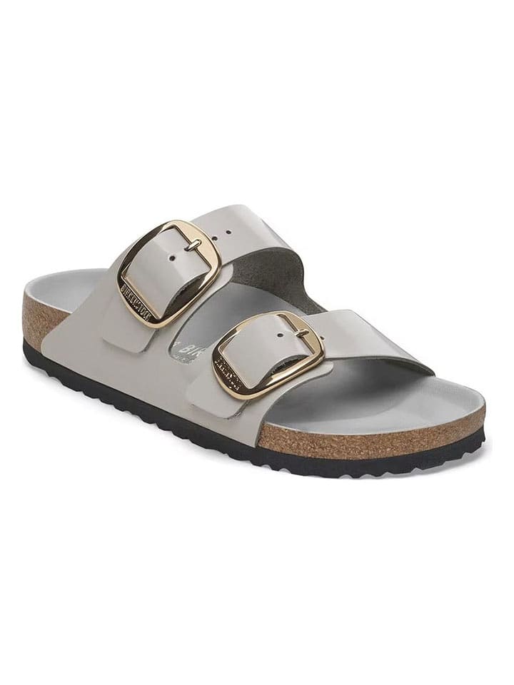 Birkenstock Skórzane klapki "Arizona" w kolorze szarym rozmiar: 40