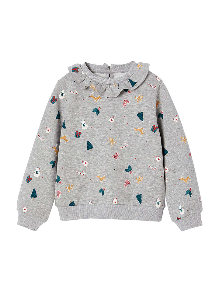 vertbaudet Bluza w kolorze szarym ze wzorem rozmiar: 164