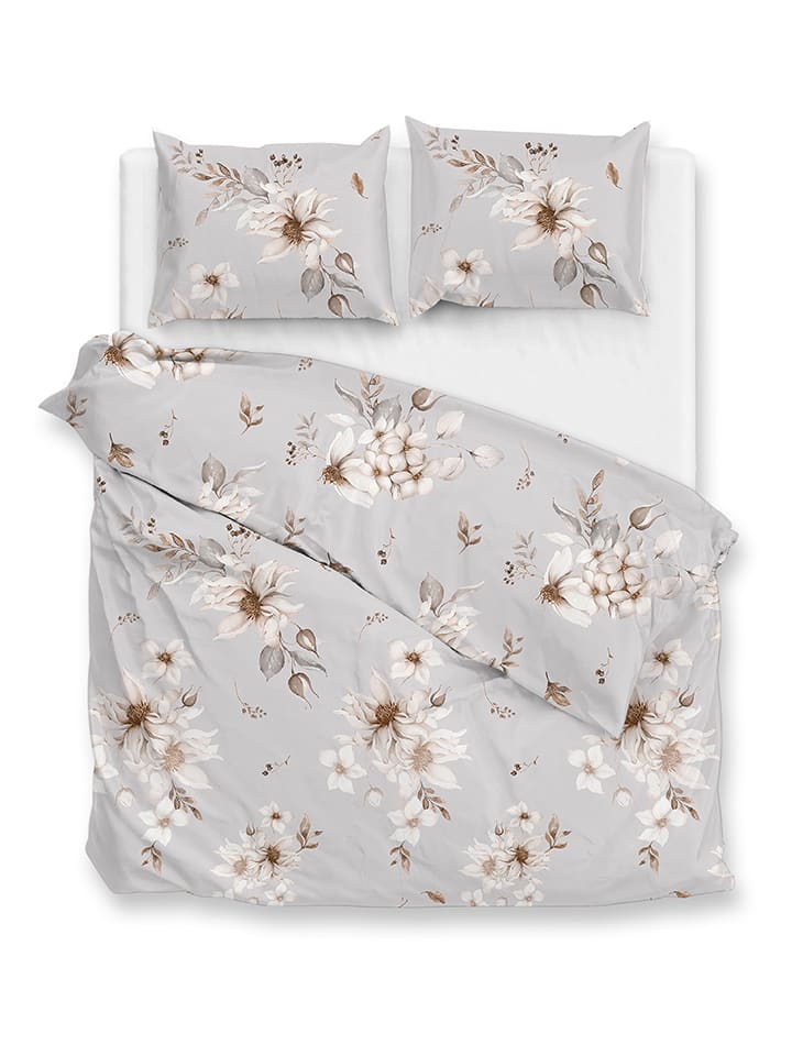 Zo!Home Komplet pościeli flanelowej "Elara" w kolorze szarym rozmiar: 200x220 cm