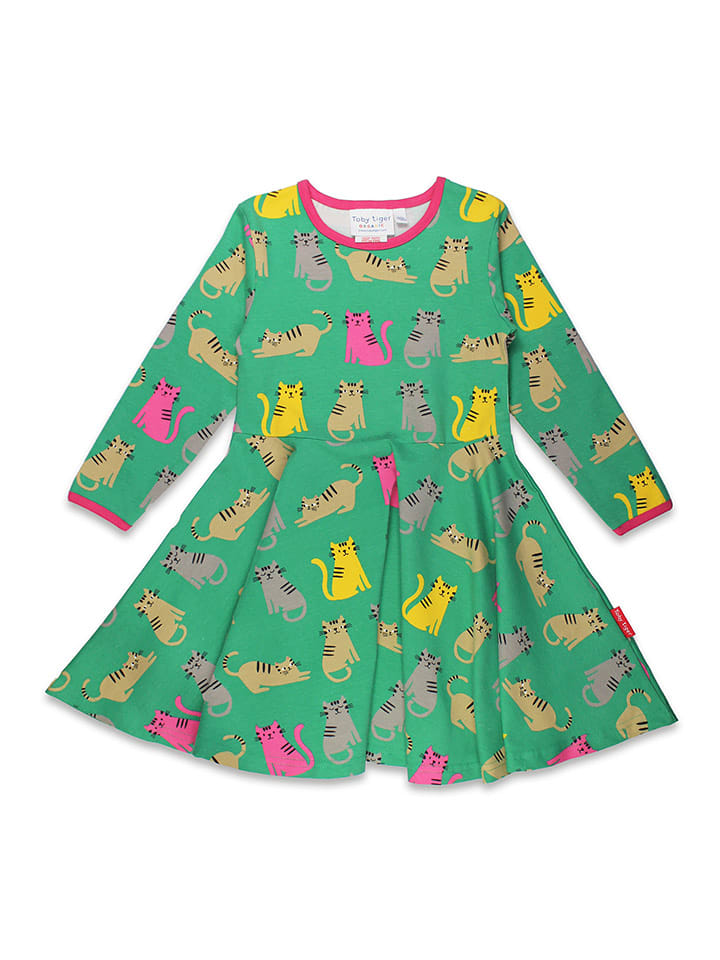 Toby Tiger Sukienka w kolorze zielonym ze wzorem rozmiar: 122